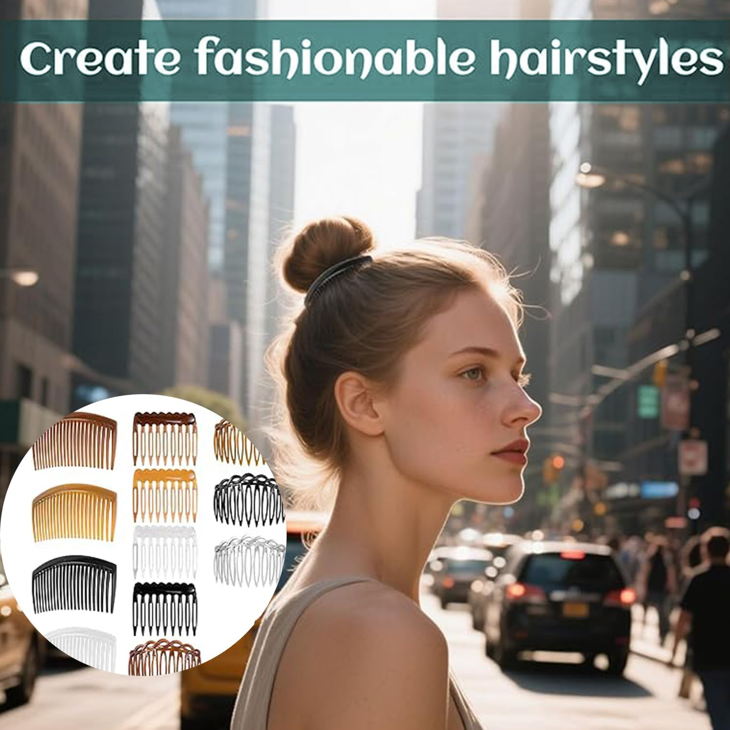 Roczential Comb Clip, Small French Comb, Hair Combs, 12 Pieces Plastic Teeth Hair Combs, Accessories for Women Bridal Wedding Veil Girls Thick and Fine Hair, Plastic Hair Twist Decorative Comb. image number 1