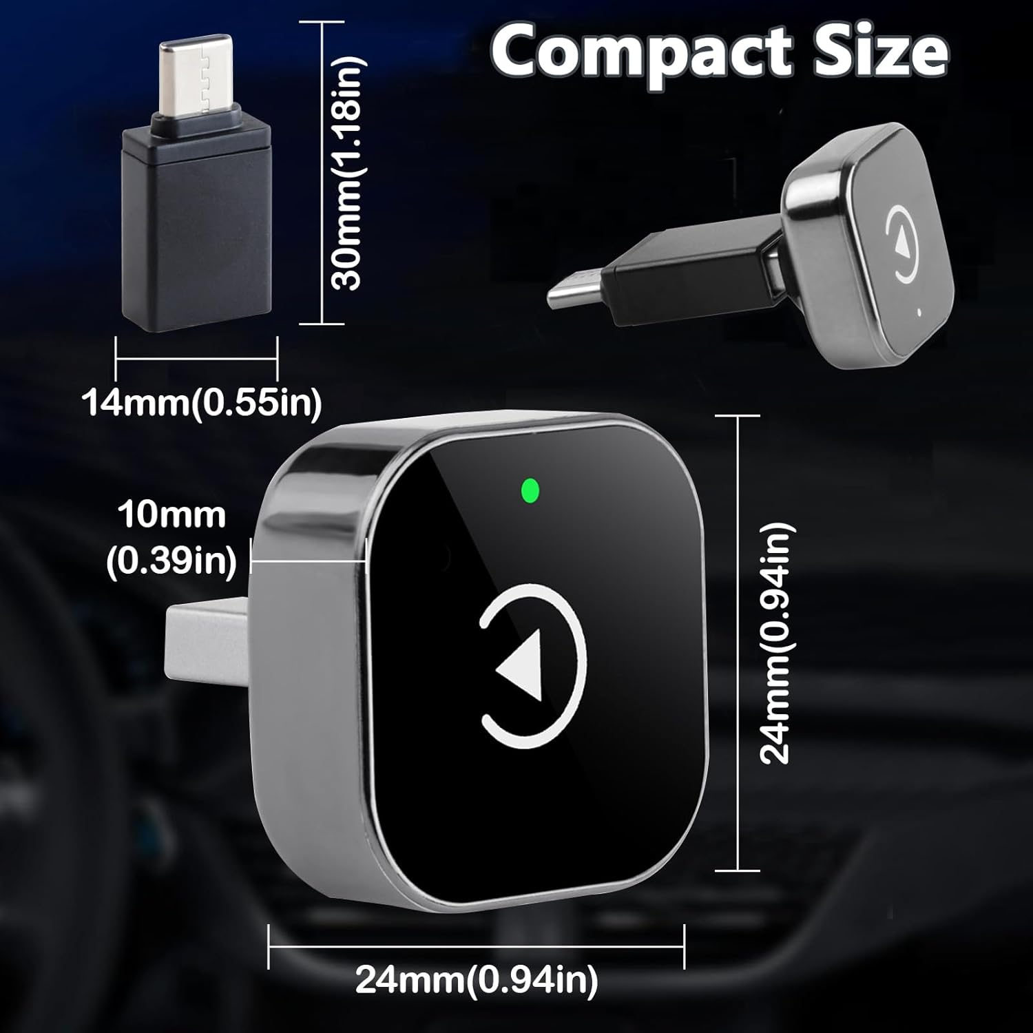 YUENTOEN Wireless Carplay Adapter, Wired Carplay to Wireless, Mini USB Design for Cars with Built-In Wired Carplay Plug and Play, Stable Connection, Easy Use Car Play for Iphone image number 1