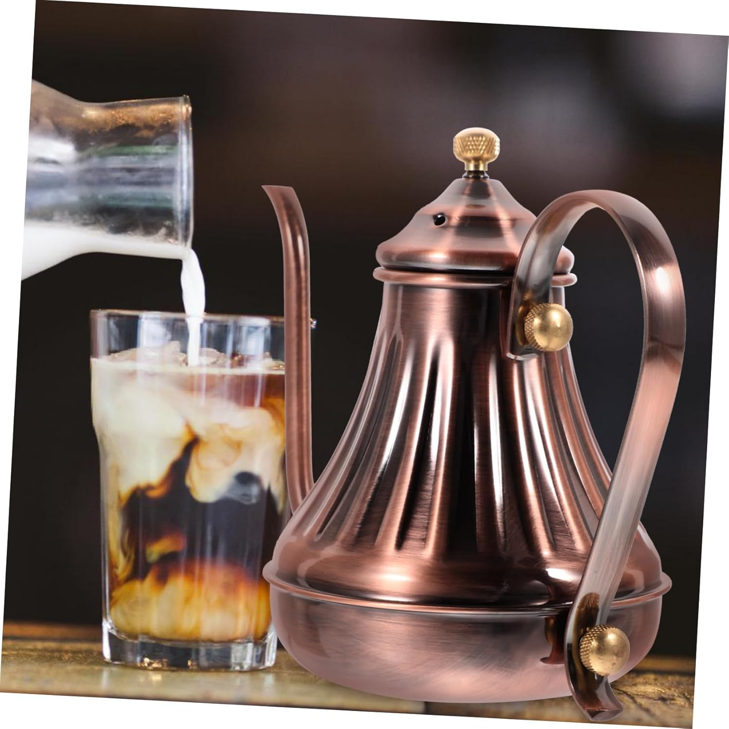 Practical Holder Long Spout Tea Kettle Portable Stainless-Steel Pot for Coffee Drip Spout image number 4