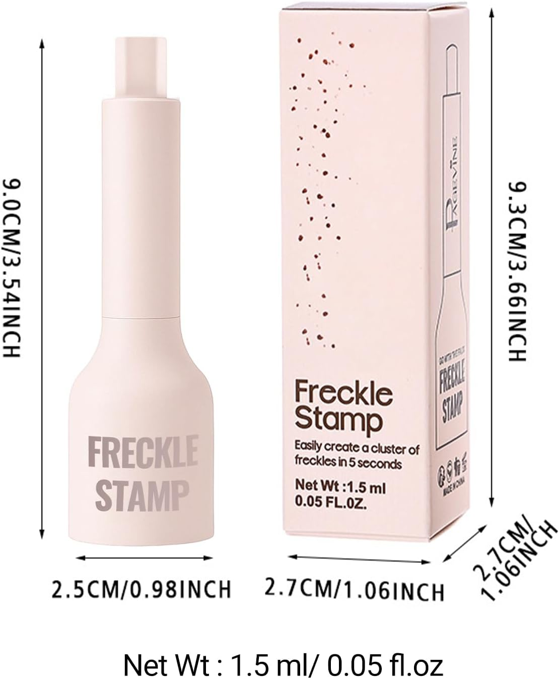 Erinde Natural Faux Freckle Stamp, Waterproof Freckle Pen Makeup, Long Lasting Natural Fake Freckles Stamp, Lifelike Magic Freckles Pen for Face, Sweatproof Matte Beauty Makeup for Women, #01 - 03 image number 5