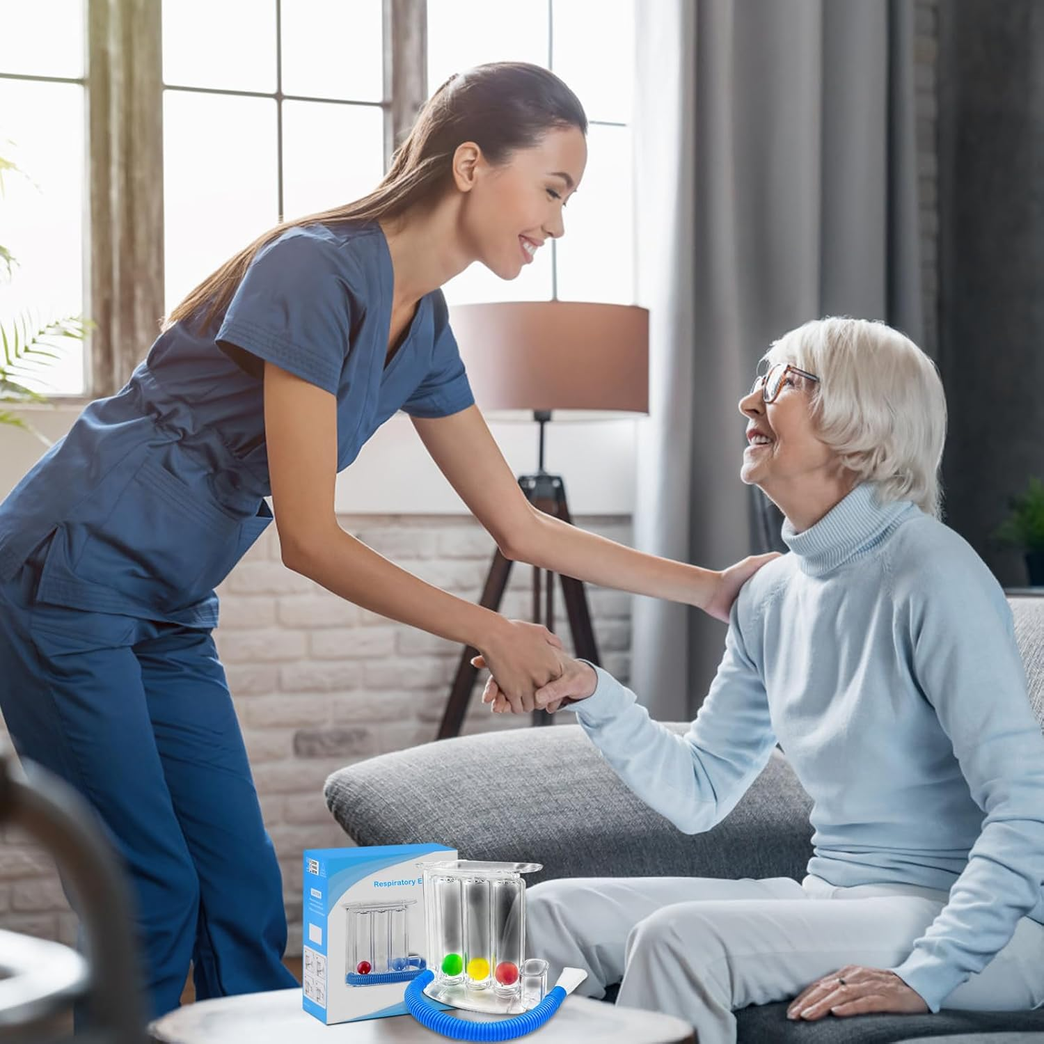 Deep Breathing Lung Exerciser, 3 Ball Incentive Spirometer, Washable and Hygienic Respiratory Exerciser, Breath Measurement System with Handle image number 5