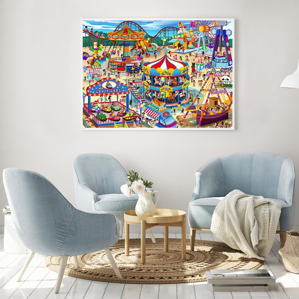 HUADADA Jigsaw Puzzles for Adults 1000 Pieces, Puzzles for Adults 1000 Piece, Challenging Game Toys, Impossible Puzzle, Family Decoration Puzzle - Amusement Park image number 1