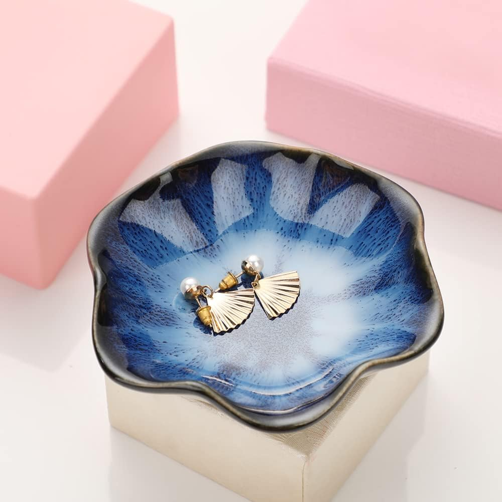 Ceramic Jewelry Dish,Leaf Jewelry Tray Key Tray,Jewelry Holder,Small Ring Dish Holder Jewelry Plate Trinket Tray Catchall Tray Nightstand Decor for Entryway Table Room Decor image number 3