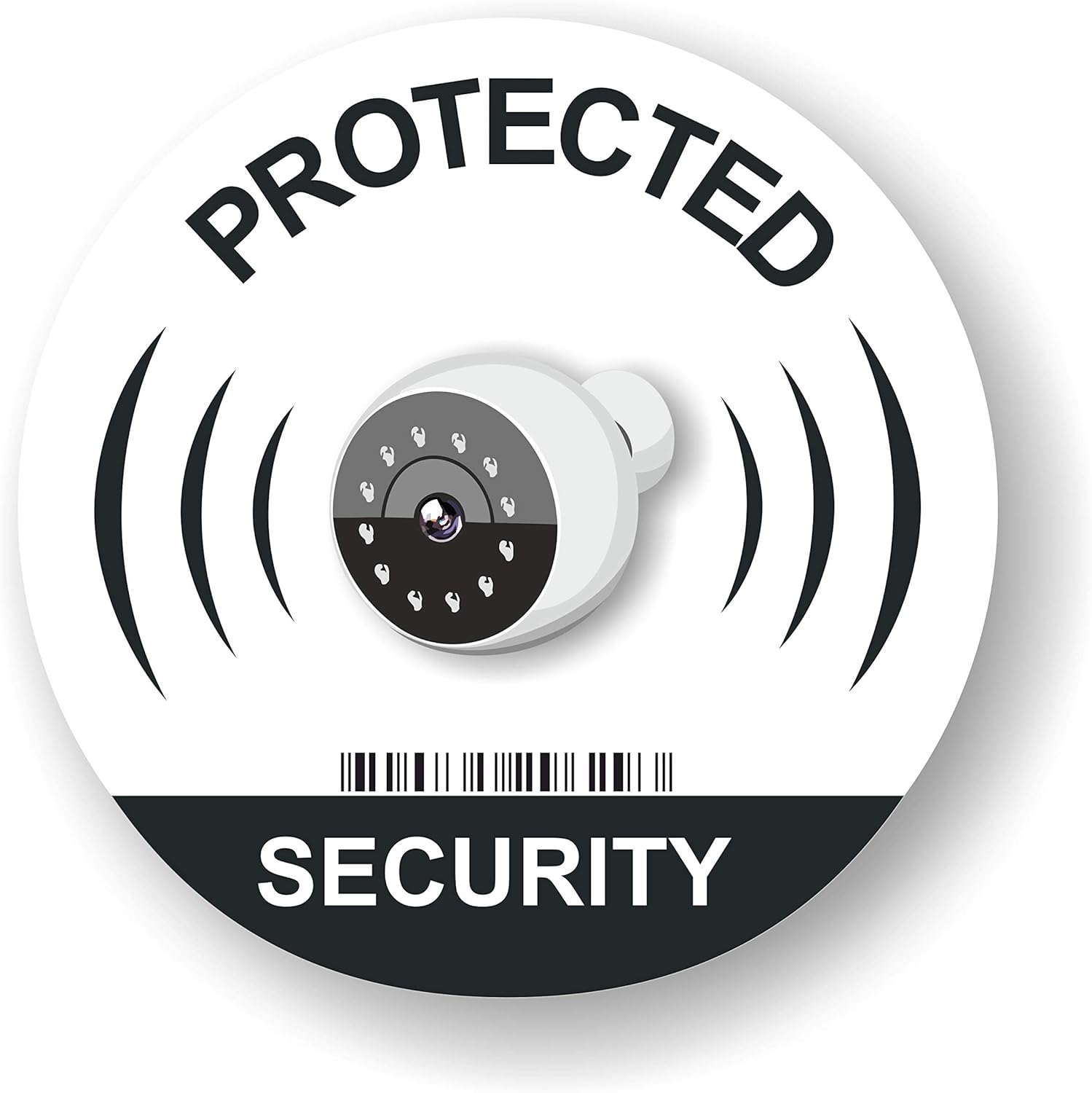 8 round IP Security Camera Stickers - 95Mm - Indoor & Outdoor - Deterrent for Thieves image number 1