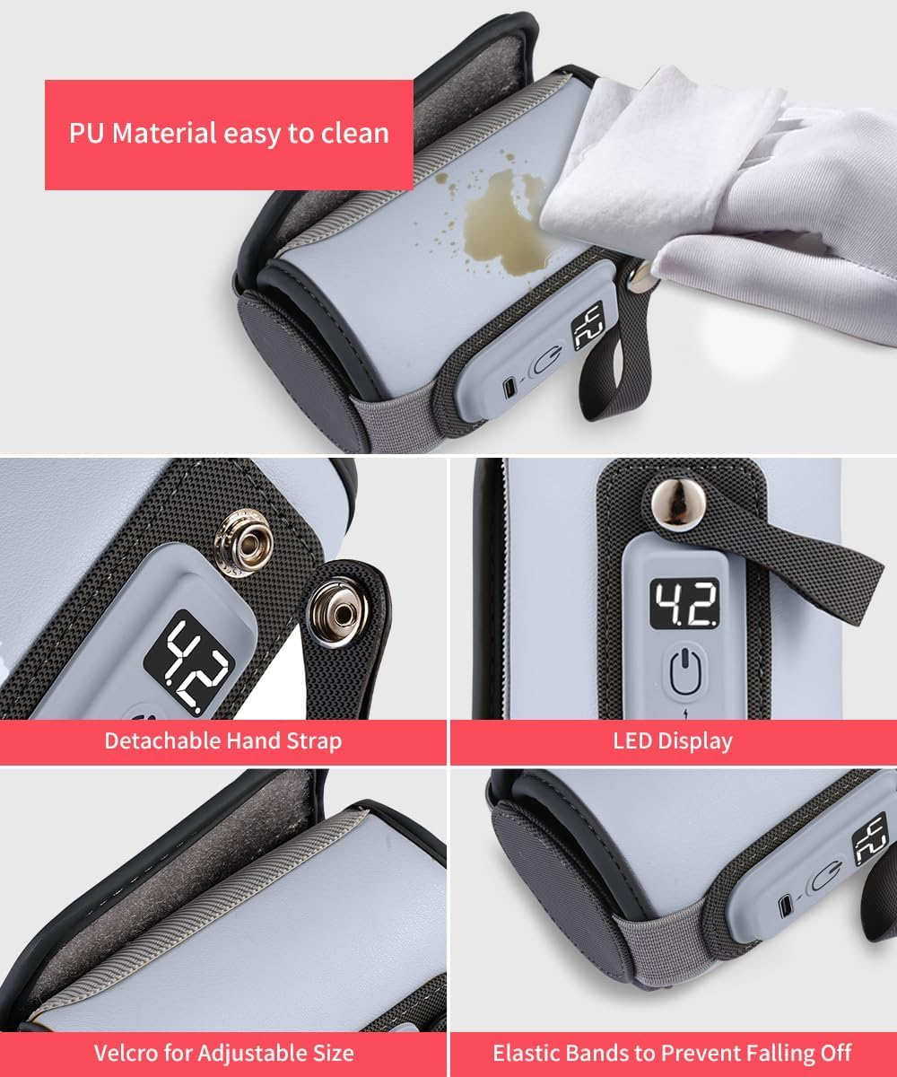 Baby Bottle Warmer, 5-Temperature Baby Milk Heating Keeper, Portable USB Bottle Warmer with LED Display for Rapid Heating & Precise Temperature Control, Suitable for Home & Travel image number 1