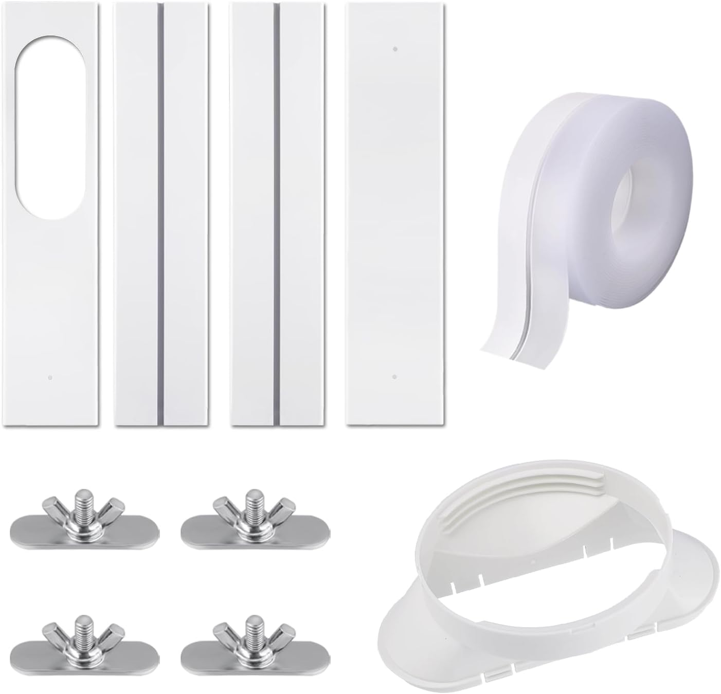 Portable Air Conditioner Window Kit, with Universal Mounting Window Gasket Air Conditioning Window Ventilation Kit for Vertical/Horizontal Sliding Window up to 13Cm Outlet Hose image number 3