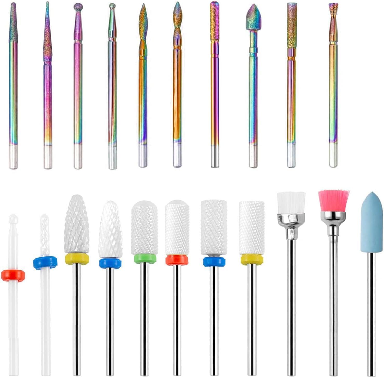 KEWAYO 21Pcs Nail Drill Bits, 2.35Mm Shank Carbide Drill Bits for Nails, Nail Bits for Nail Drill, Nail Drill Bit Set for Cuticle Remover Manicure Pedicure image number 5