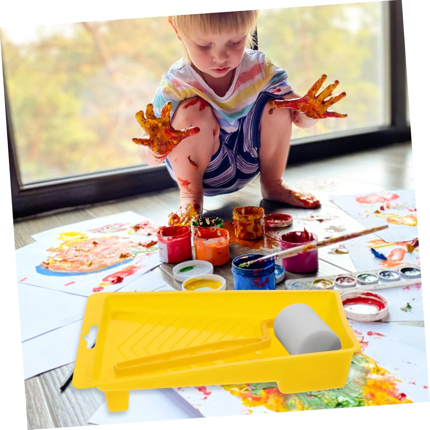 Bestonzon 5Sets Multi-Function Paint Rollers Handle for Easy Wall Painting for Home Use Smooth Application Walls Ceilings and Furniture image number 2