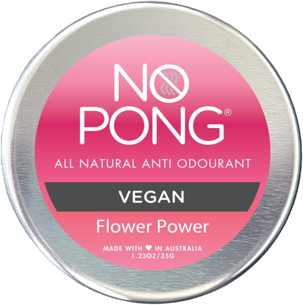 No Pong Flower Power Vegan All-Natural Deodorant, Cream Deodorant, Paraben-Free, Aluminium-Free, Plastic-Free, 35G