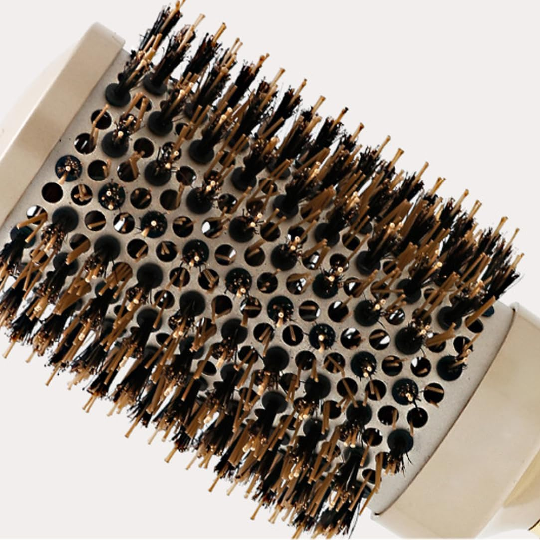 Curckua round Hair Brush Boar Bristle Brushes Thermal Ceramic anti Static for Hair Styling Curling Salon round Brush Boar Bristle round Brush for Blow Drying