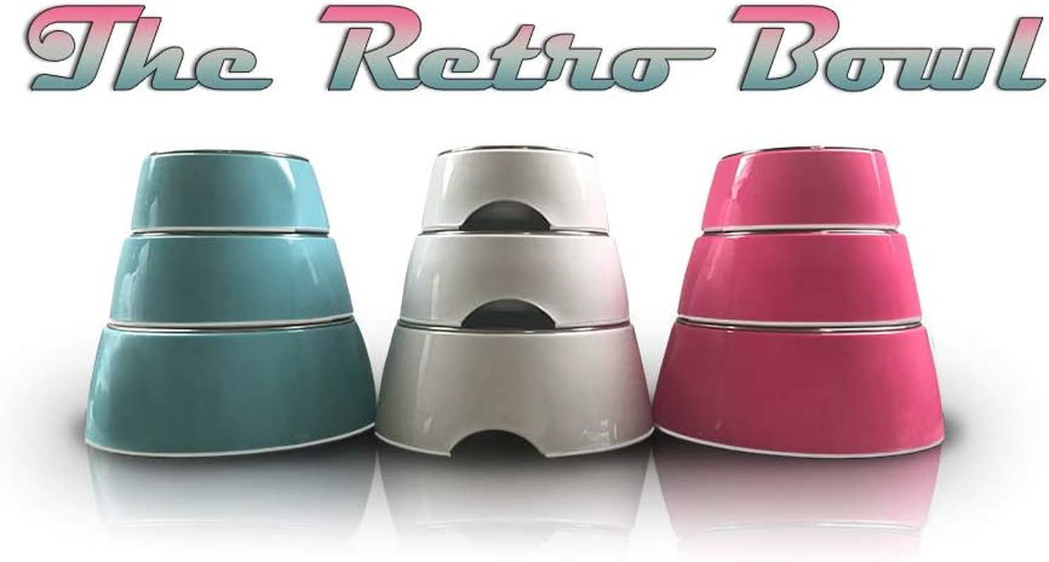 7133 Retro Hot Pink Large- Dog Bowl image number 2