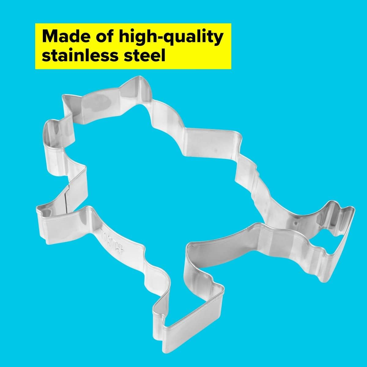 Tasty XXL Cookie Cutter, Ice Skating Pig, Piglet Shape, for Cute, Fun and Unique Cookie Creation and Baking in Classic Glossy Silver, Dimensions: 15.5 X 19 X 2.5Cm, Colour: Silver - Moose image number 4