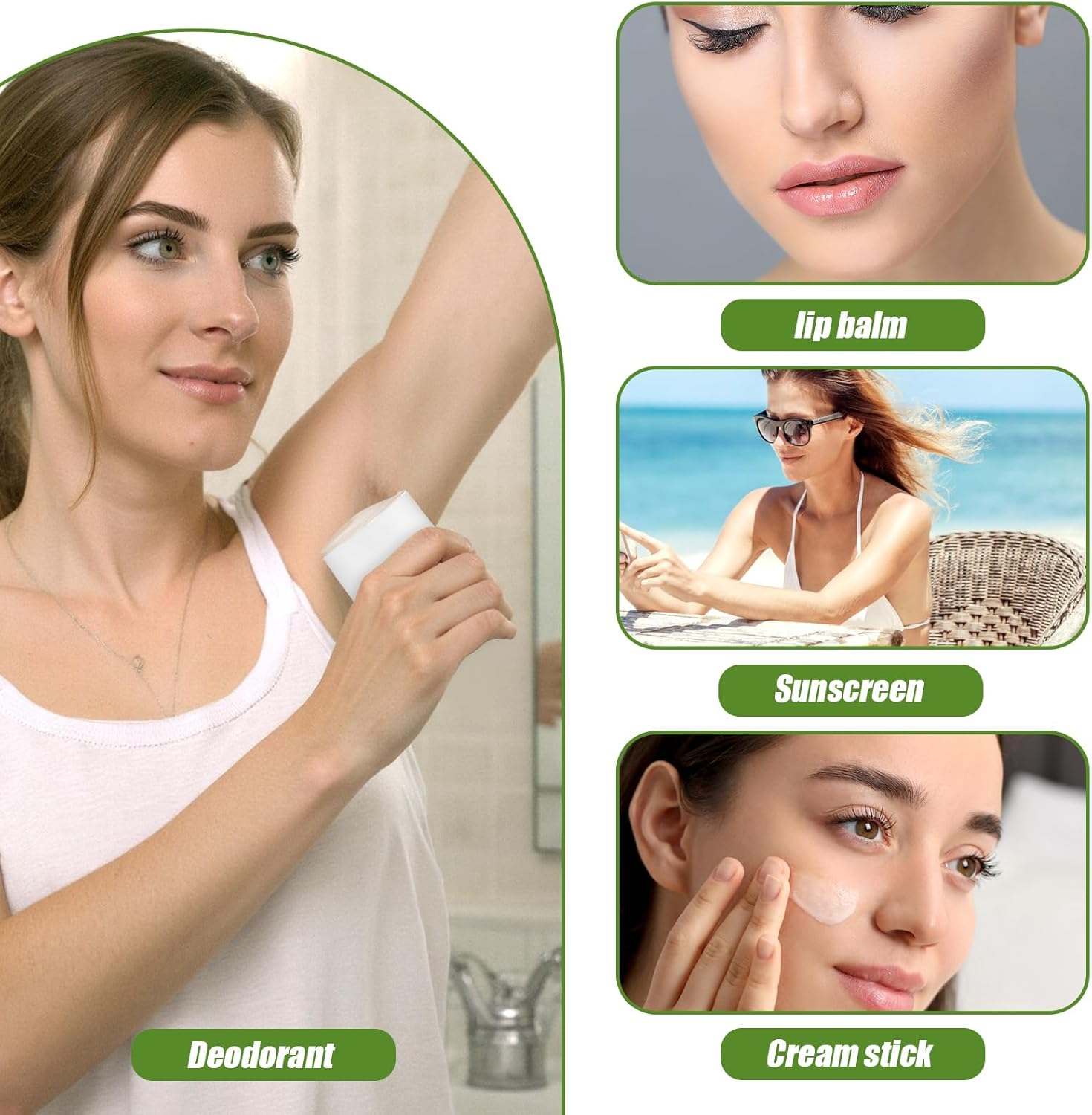 Guduling 10 Pcs Deodorant Tubes Empty,Deodorant Container,Twist-Up Refillable Plastic Empty Deodorants Containers,For DIY Deodorants, Aromatherapy, Balm, Etc image number 2