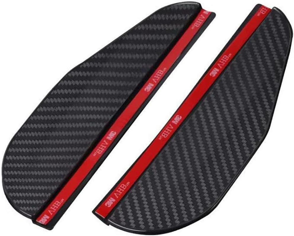 Custelen Universal Fit Car Side Mirror Rain Guards - Mirror Rain Visor Eyebrow Covers (2 Pack)