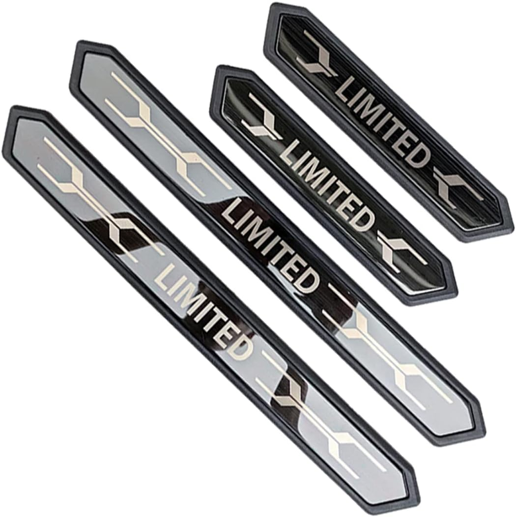 FEOYDS Stainless Door Sill Protector Kick Plate Entry Guard Kit for Toyota RAV4 Highlander Corolla Cross Venza Harrier Bz4X Kluger Limited 2023 Accessory (Black Limited Text) image number 1