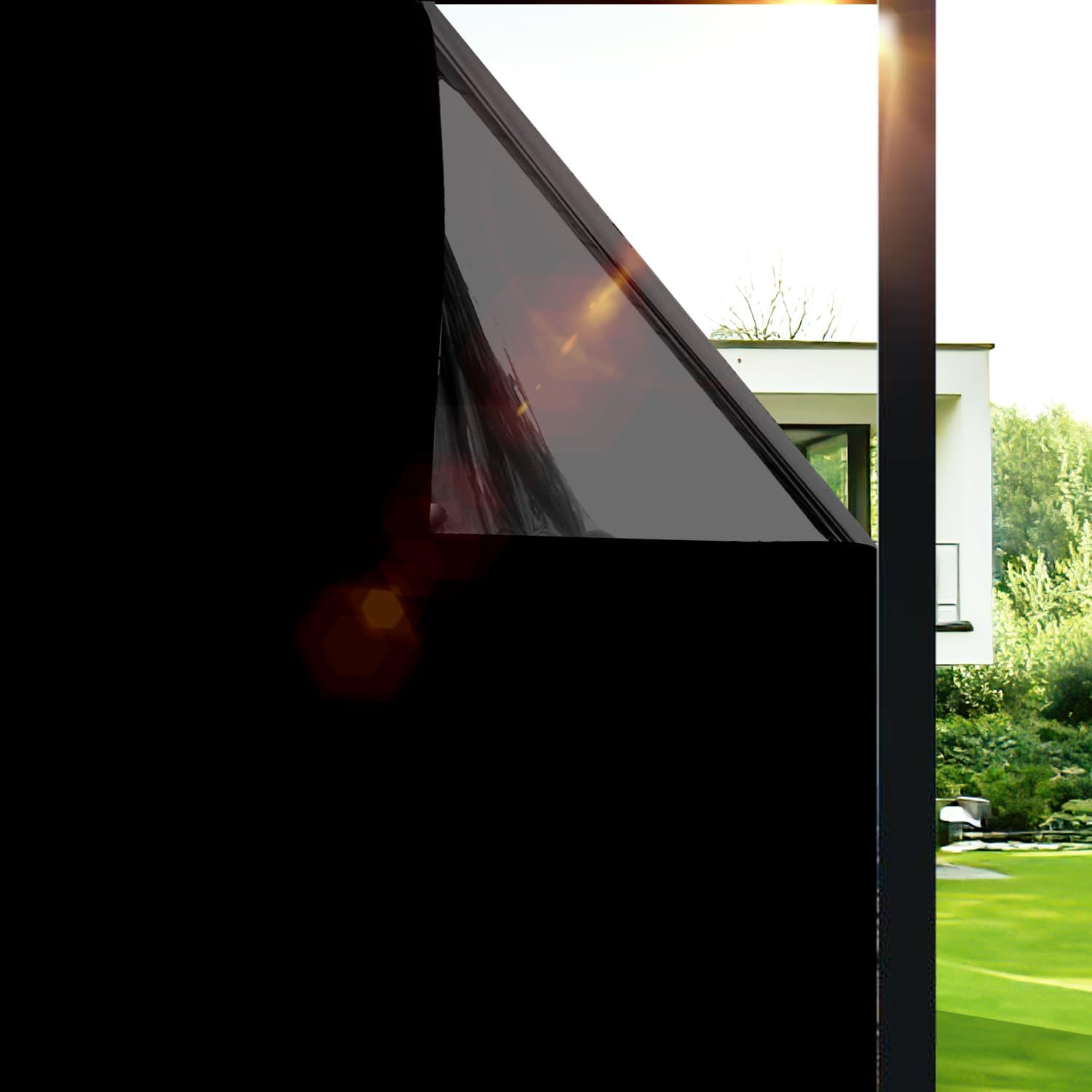 Sun Blocking Privacy Window Film, One Way Window Tint for Home, Daytime Window Privacy See Out Not in Window Cling Mirror Reflective anti UV Sticker for Car&Office(Silver, 45X200Cm)