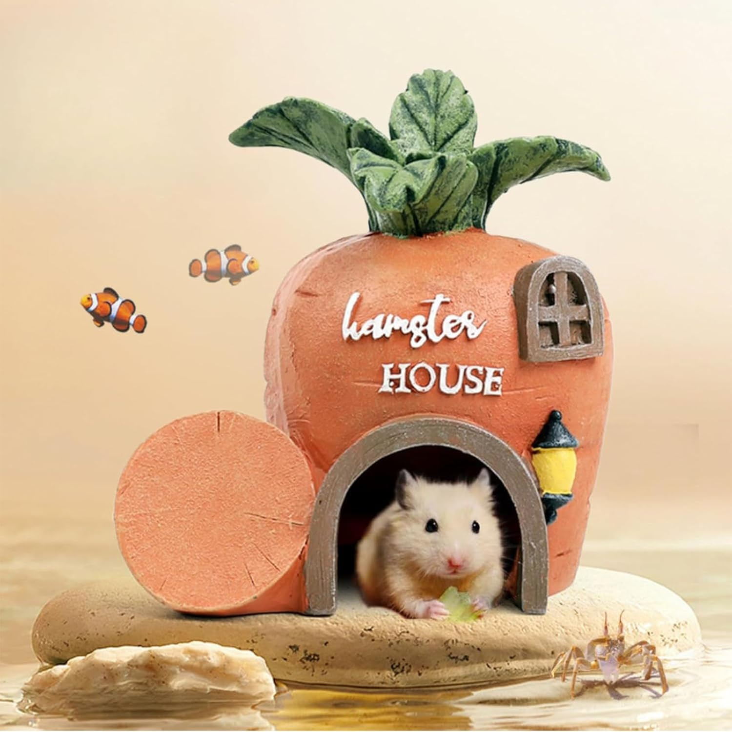 Cozioz Small Animal Hideout Hut &ndash; Chewable Cage Cave Toy for Sugar Gliders, Hedgehogs, Chinchillas, Squirrels, and Hamsters | Habitat Decor Accessories(Pineapple 2)