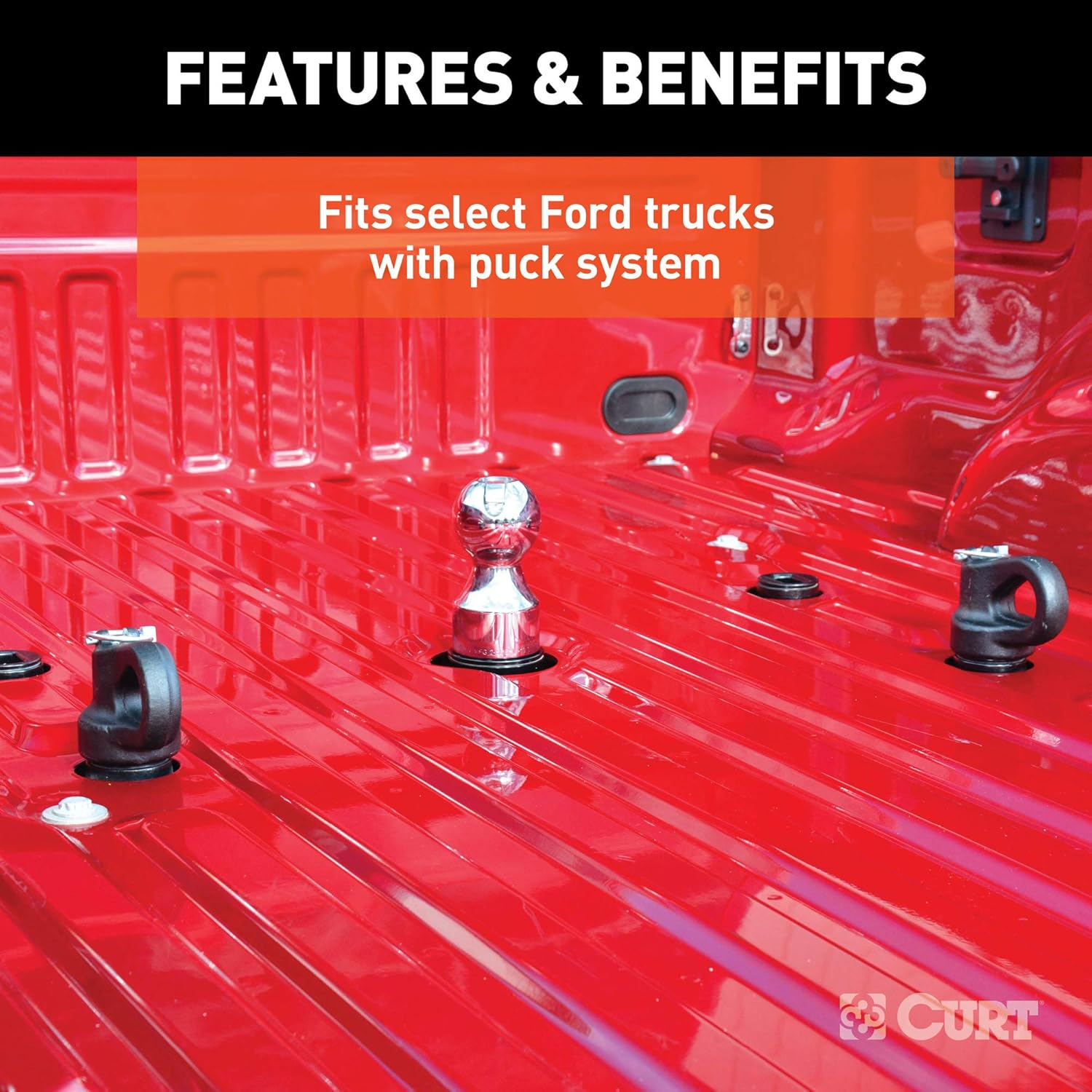 CURT 60628 30K Factory Style 3-Inch Gooseneck Ball, Fits Select Chevrolet Ford, GMC, Nissan Titan XD, Ram, Puck System Required image number 1