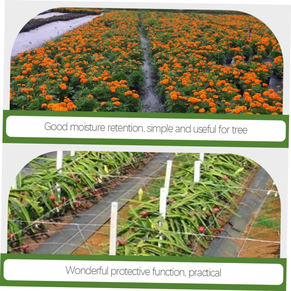 Yardenfun 2 Pack Landscape Fabric Control Ground Cover for Gardening Landscaping Grass Mulch image number 3