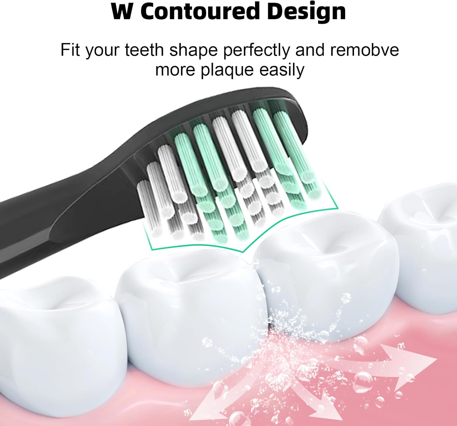 10 Pack Compatible with Rtauys M5 Sonic Electric Toothbrush Replacement Brush Heads with Dust Cover,For Rtauys M5 Sonic Electric Toothbrush (Black, M)