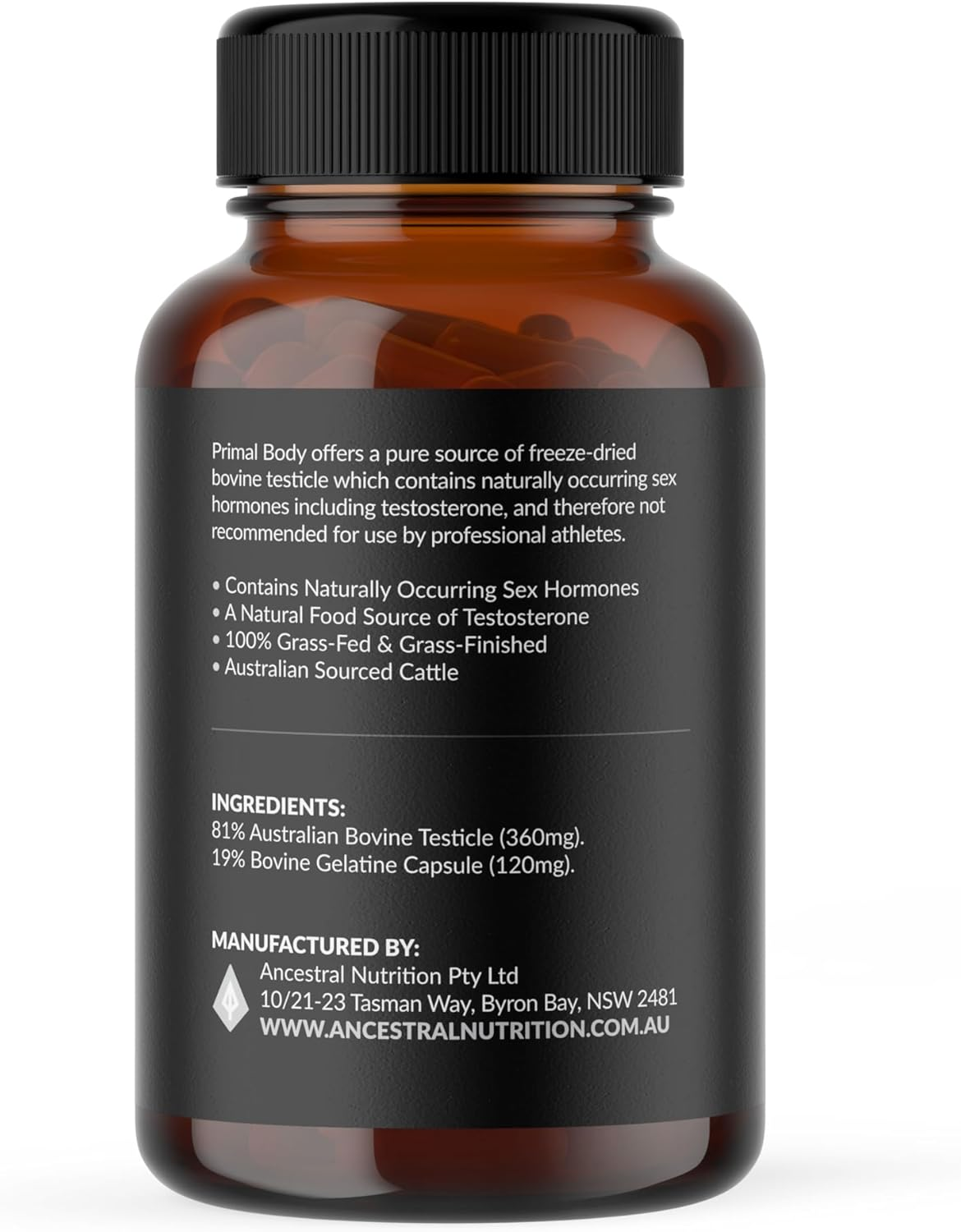 Grass-Fed Bovine Testicle Capsules by Ancestral Nutrition | Grass-Fed & Finished, a Whole-Food Source | Freeze-Dried, 100% Australian Sourced image number 2