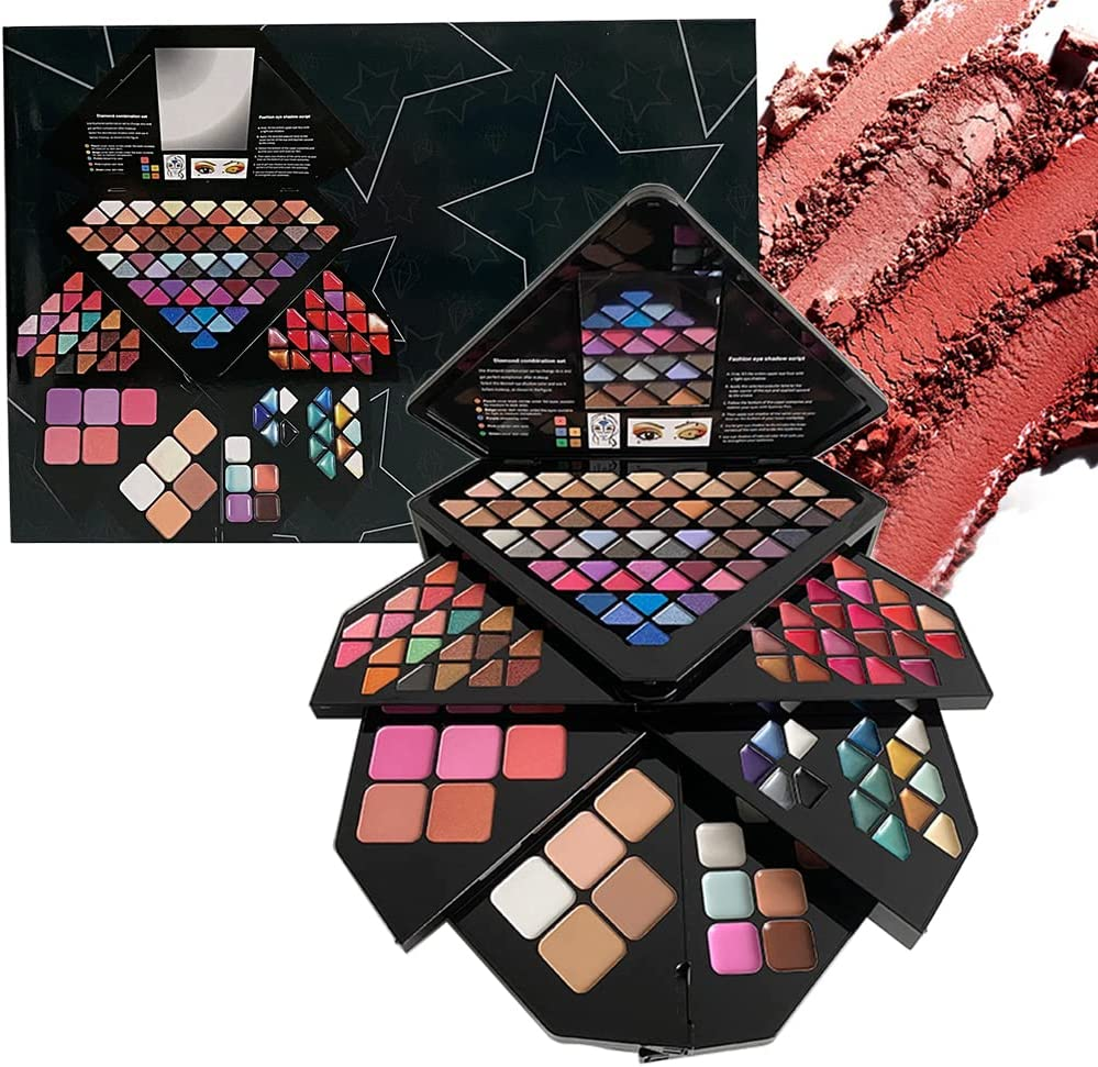 VERONNI All in One Makeup Palette Set, 130 Colors Makeup Kit Eyeshadow Palette Set - Including Eyeshadow, Lip Gloss, Concealer, Highlighter, Eyebrow Gel and Blusher Makeup Gift Kit (130 Colors) image number 5