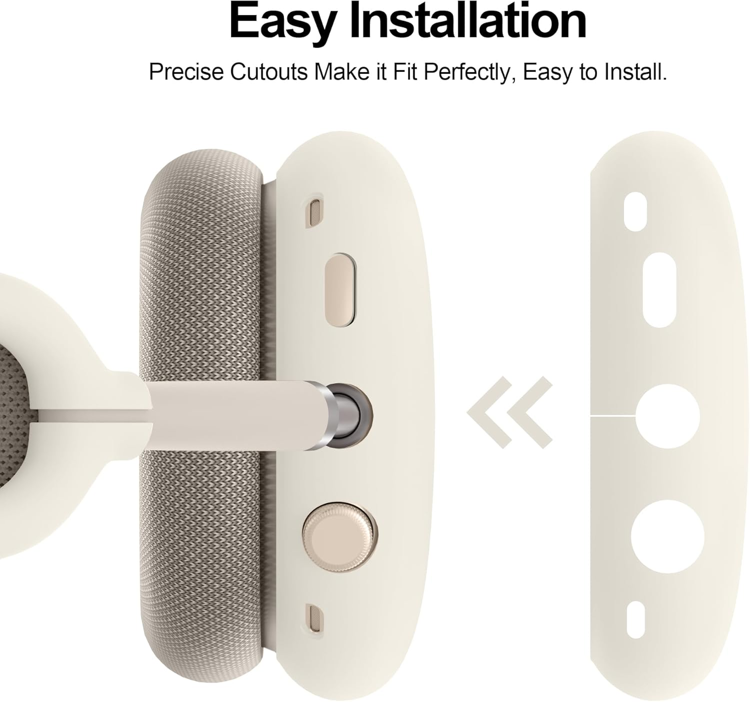 Silicone Cover for Airpods Max Headphones 2024, Soft Silicone & Anti-Scratch Protective Ear Cups Case/Ear Pad Cases/Headband Cover for Apple Airpods Max (Starlight) image number 1