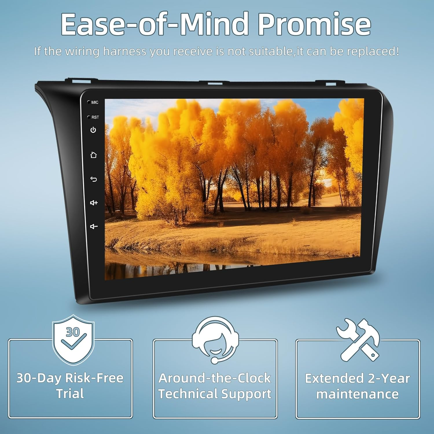 2+64G Car Radio for Mazda 3 2004-2009 - Wireless Carplay & Android Auto - 9 Inch Android 13 Stereo with Wifi/Eq/Gps + AHD Rear View Camera image number 1