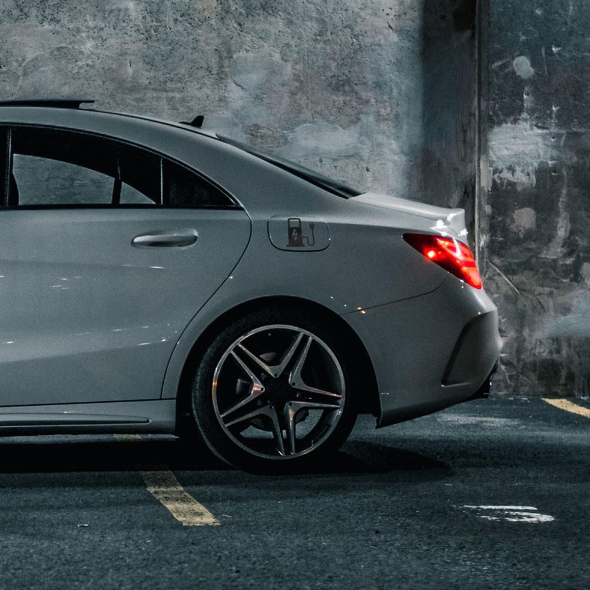 Ciieeo 2Pcs Ev Charging Decals Car Stickers PVC Protective Coating UV Resistant Electric Vehicle Window Graphics Stylish Auto Body Decorations for Electric Cars