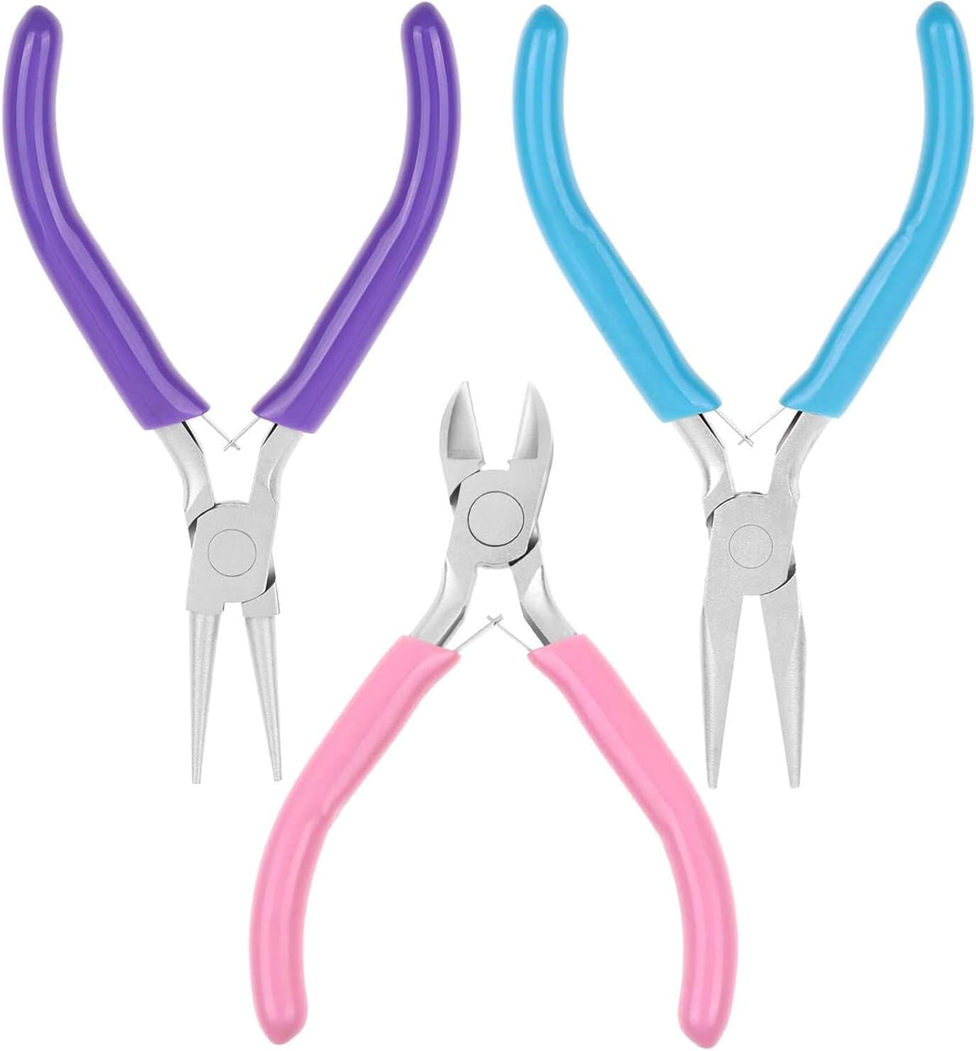 3 Pcs Jewelry Pliers Set, Jewelry Making Pliers Tools with Needle Nose Pliers/Chain Nose Pliers, round Nose Pliers and Wire Cutter for Jewelry Repair, Wire Wrapping, Crafts and Jewelry Making Suppli image number 2