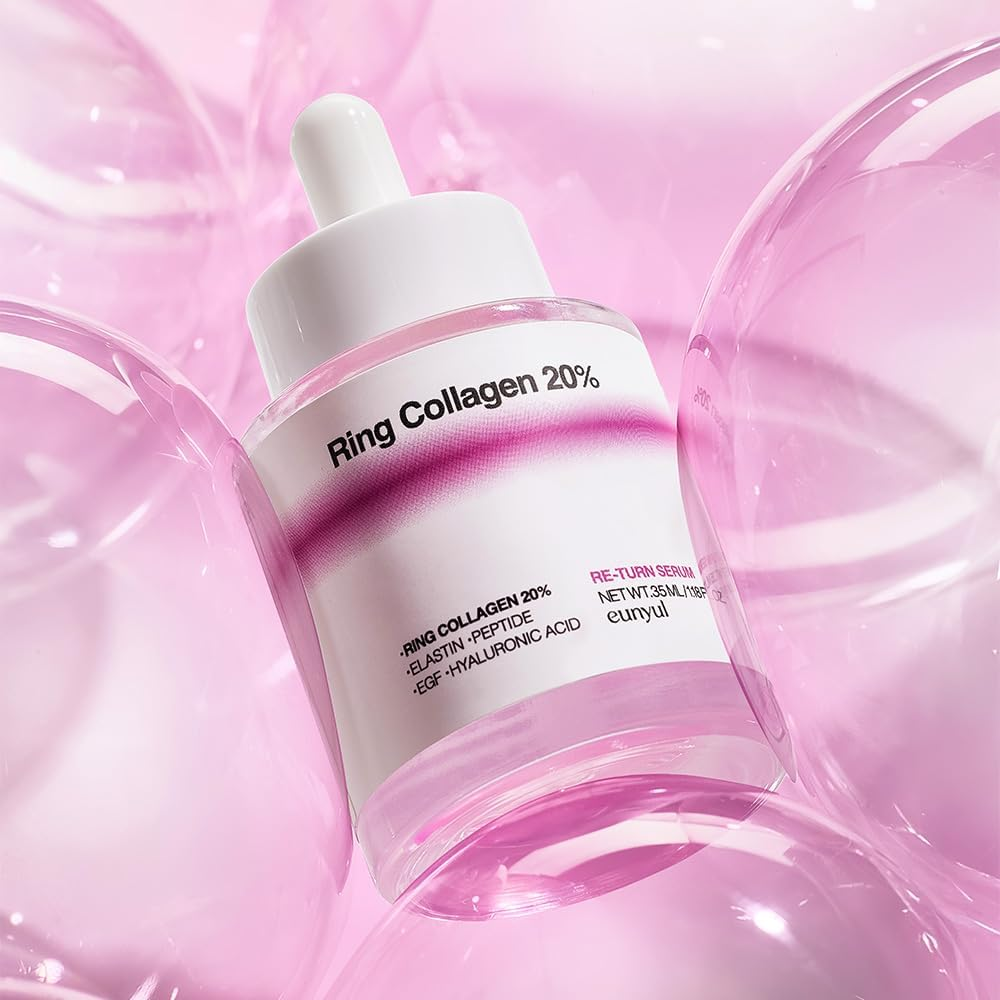 EUNYUL Ring Collagen 20% Face Serum with Peptides & Hyaluronic Acid, Hydrating and Firming Facial Serum, 35Ml