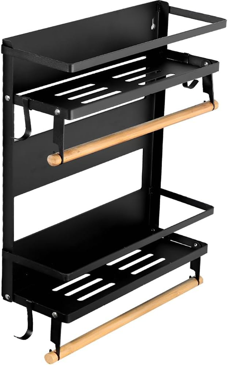 Refrigerator Rack,Magnetic Spice Rack,Refrigerator Shelf,Moveable Magnetic Fridge Organizer,Household Condiment Rack,For Kitchen Organization and Storage image number 2