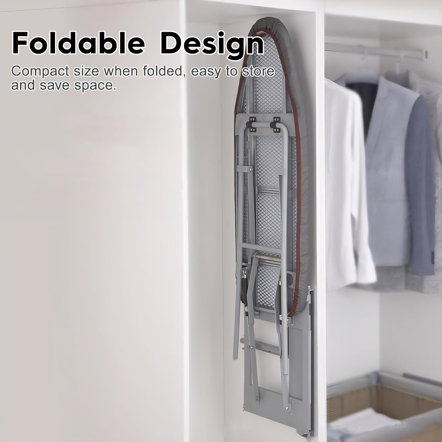 KAIGITE Wall Mounted Ironing Board, 180&deg; Rotatable Hidden Folding Space Saving Ironing Station with Heat Resistant Cover, Compact for Home Apartment Laundry Room image number 4