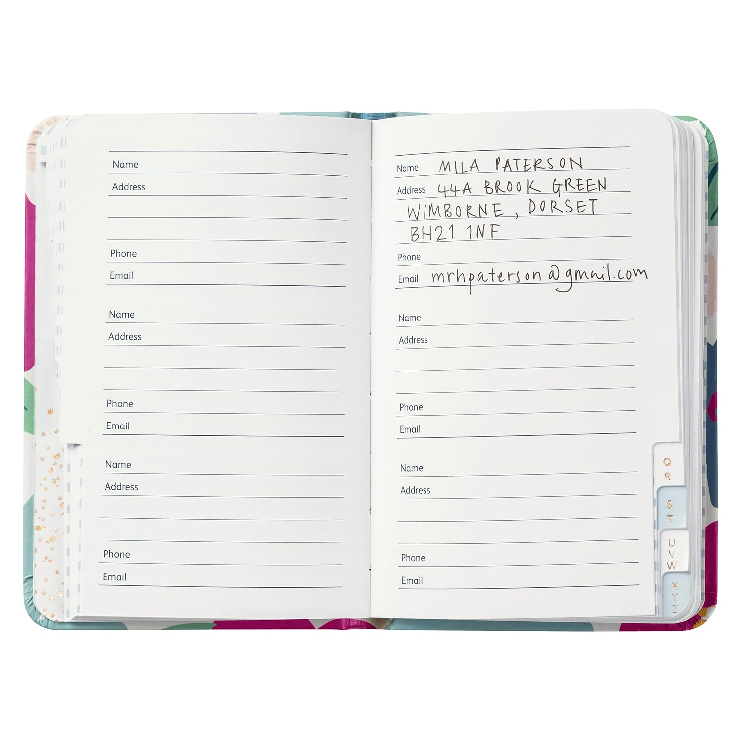 Busy B Address & Birthday Book - Floral with Alphabetical Tabs, Address Change Stickers, Birthday Reminders, Handy Pockets and Stickers image number 2