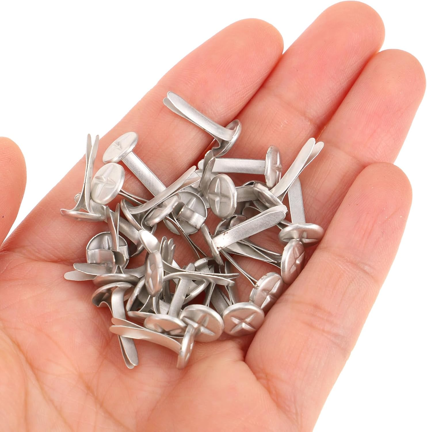 OSALADI 100Pcs Paper Craft Brads Two-Legged Decorative Fasteners for Scrapbooking Projects and Art Crafts Safe Rounded Flat Design for Boys and Girls image number 3