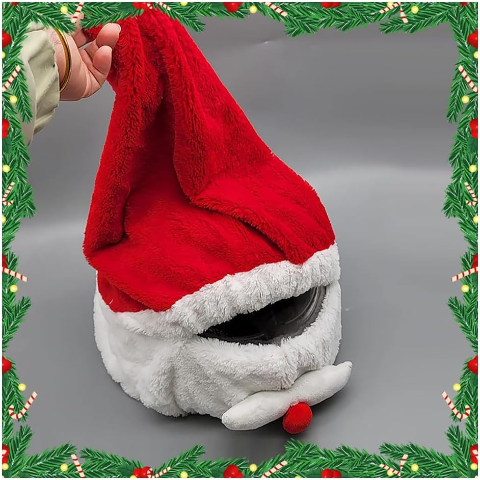 Christmas Helmet Cover for Motorcycle Helmet, Santa Claus Xmas Motorcycle Helmet Cover Funny Riding Gear Gifts image number 5