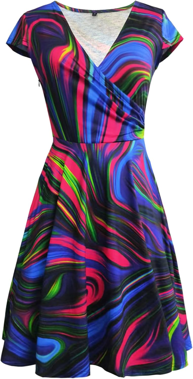 Oxiuly Women'S 2025 Chic V Neck Floral Casual Midi Dress with Pockets Maternity Clothes Nursing Dresses image number 3