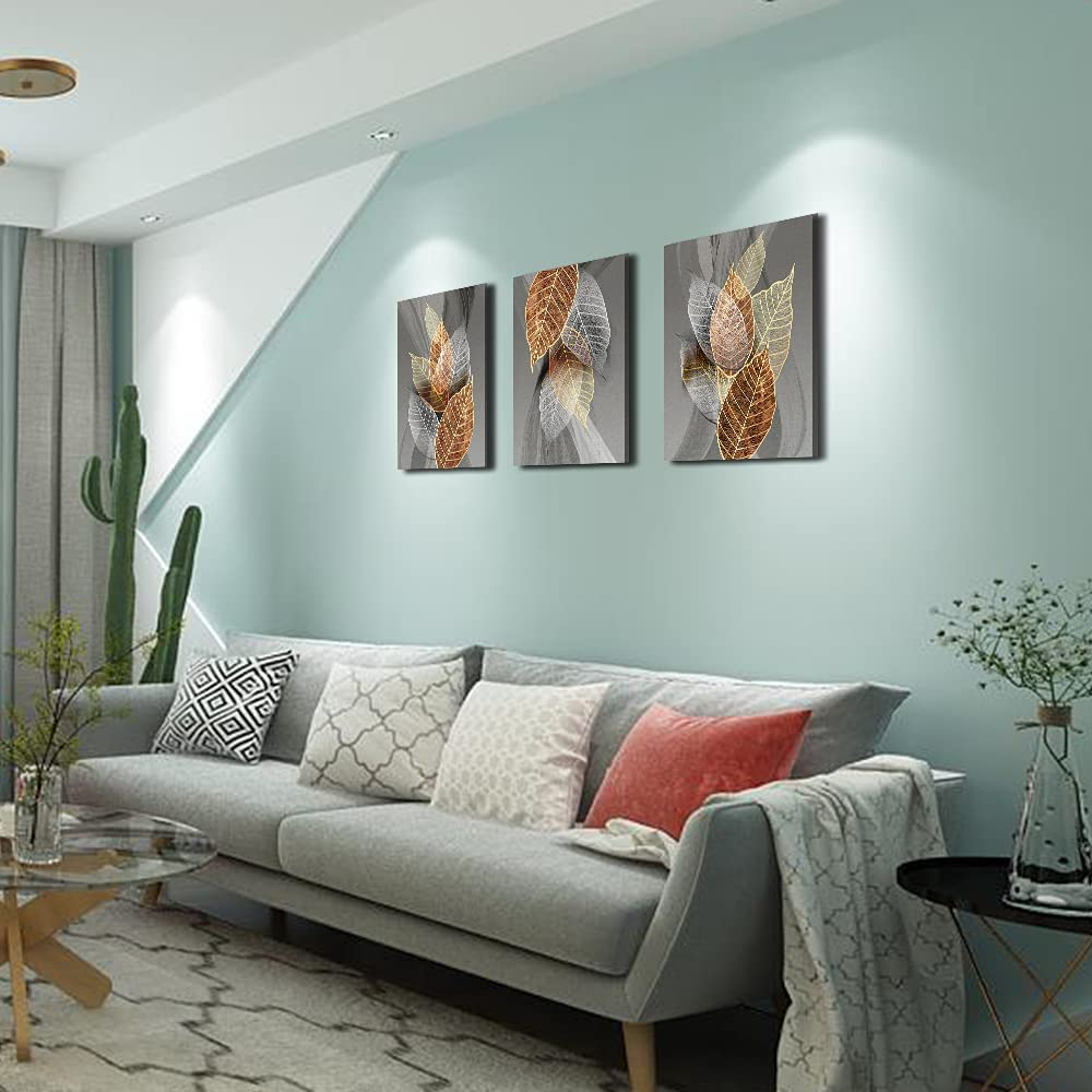Canvas Wall Art for Living Room Family Wall Decorations for Kitchen Modern Bathroom Wall Decor Black Paintings Abstract Leaves Pictures Artwork Inspirational Canvas Art Bedroom Home Decor 3 Pieces image number 5