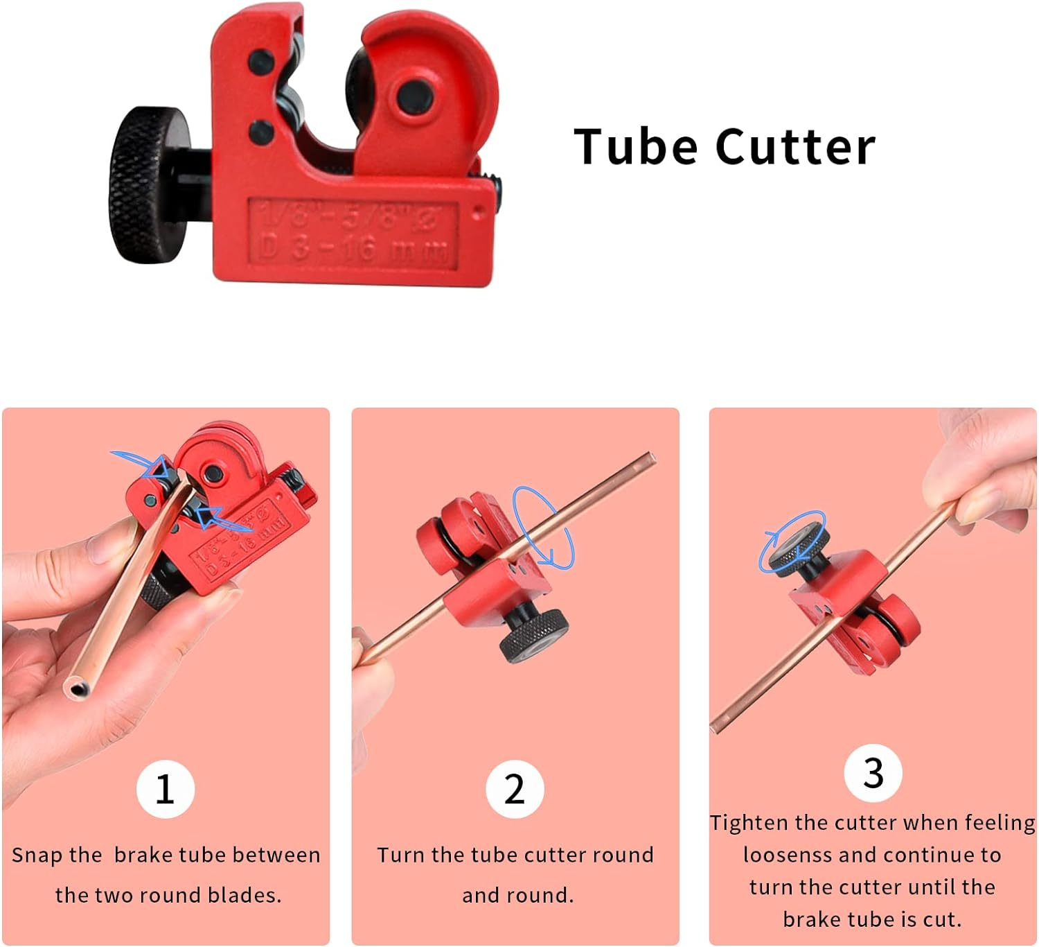 Muhize Brake Flare Tool Kit - Upgraded 1/4 Inch Brake Repair Kit (25 Feet), Corrosion Resistant Copper Brake Tubing + Flaring Tool, 16 Braking Fittings & 4 Unions image number 3
