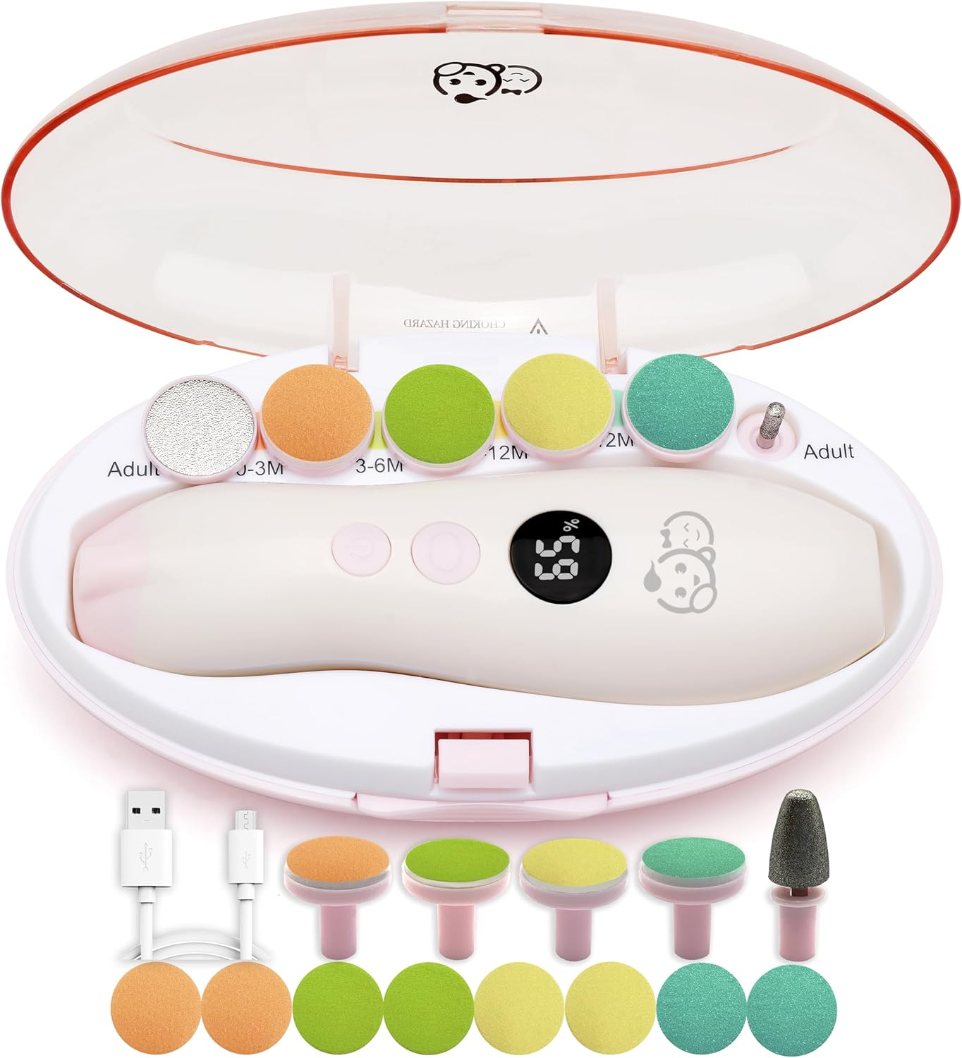 Baby Nail Trimmer 6 in 1, Royal Angels Baby Electric Nail File, Baby Grooming Kit Manicure Set for Toddler and Adults, Newborn Toddler Toes & Fingernails Nail Care Kit (Babyblue)