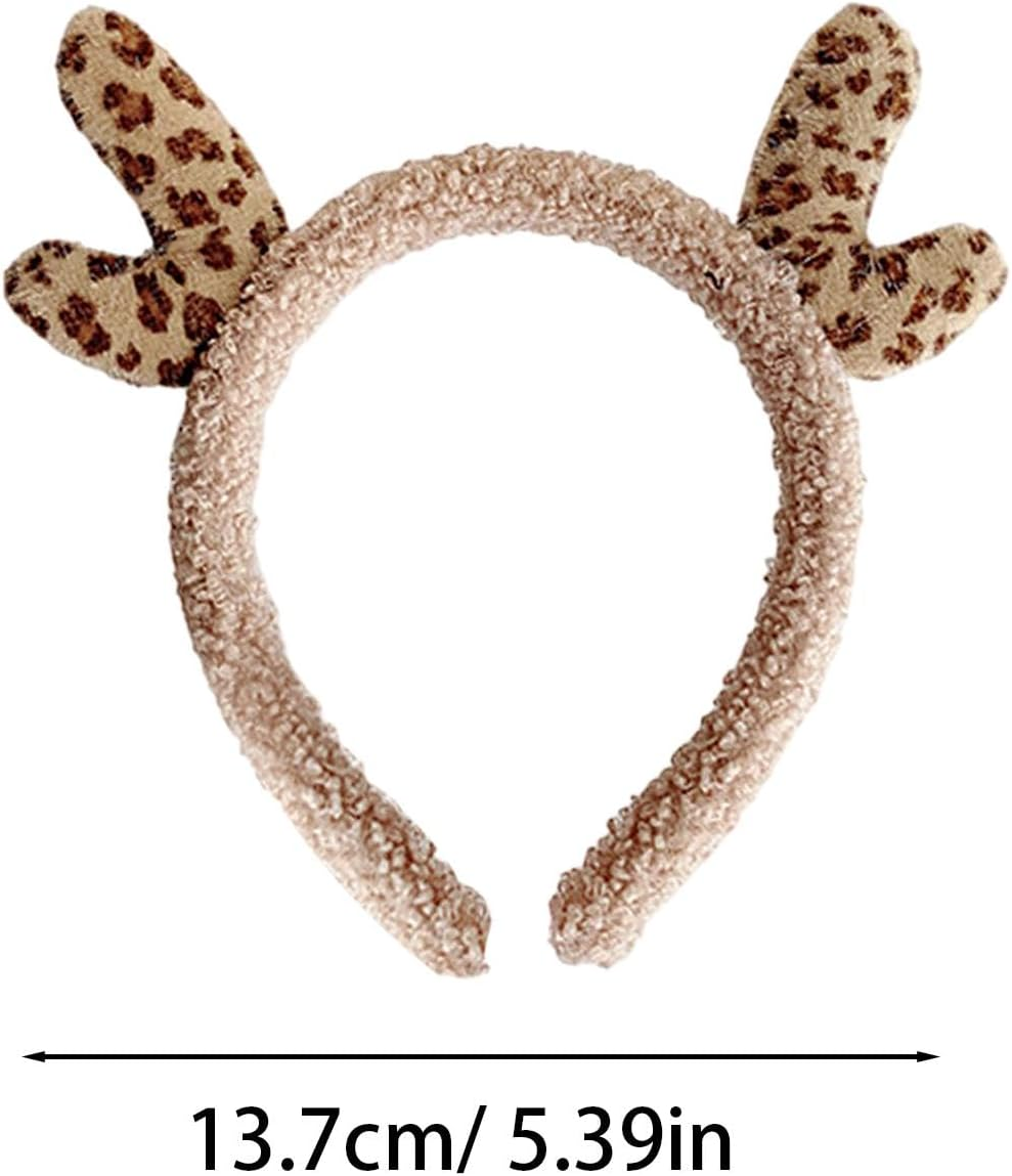 Antler Headpiece | Makeup Leopard Hair Hoop,Christmas Headband Animal Headband Realistic Antlers Headband for Cosplay Costume image number 4