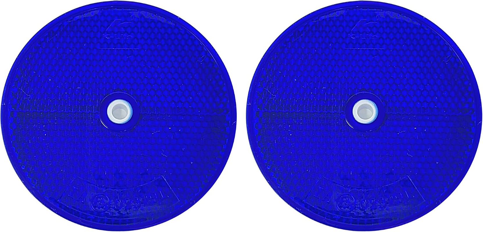 [ALL STAR TRUCK PARTS] Class a 3-3/16" round Reflector with Center Mounting Hole Trailers, Trucks, Automobiles, Mail Boxes, Boats, Suv'S, Rv'S, Industrial Applications (Blue, 2) image number 2