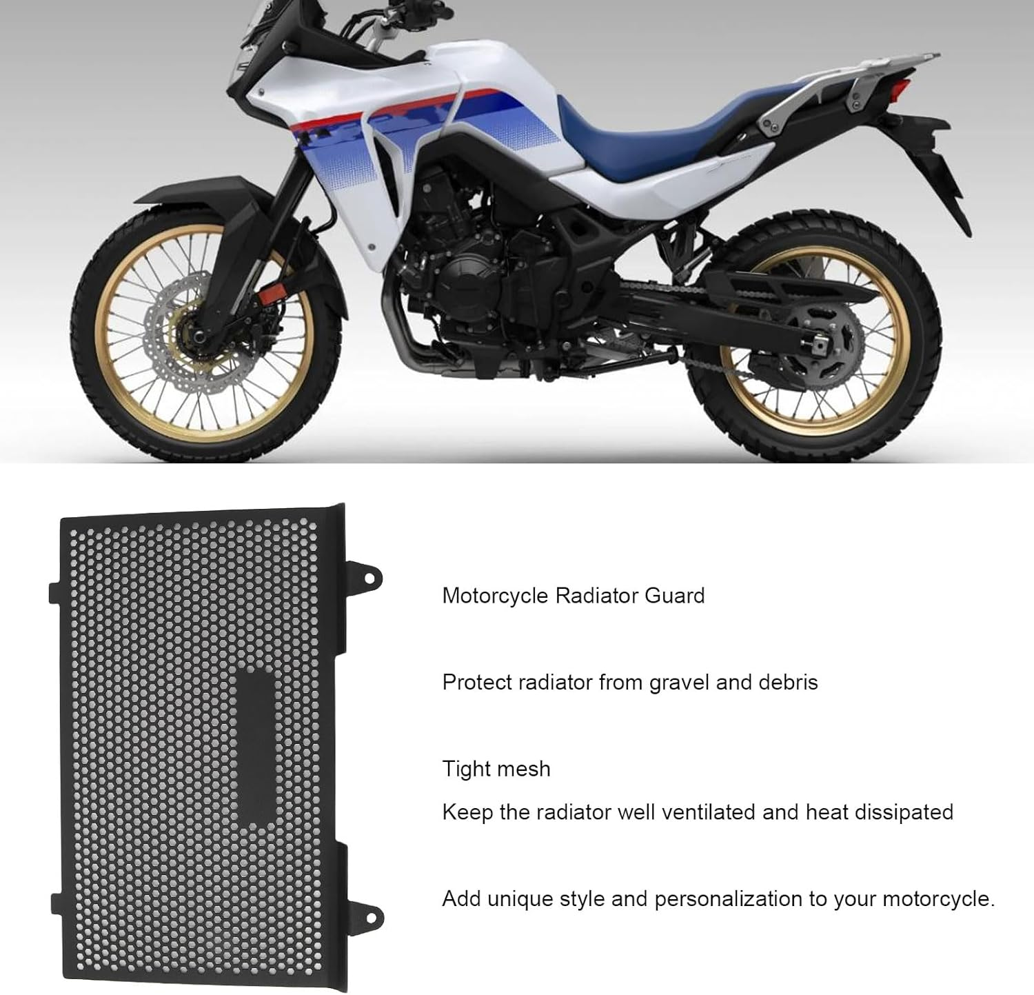Motorcycle Radiator Guard, Debris Enter Prevention Water Tank Radiator Grill Protective Cover for Transalp XL750 2023, Heat Dissipation, Easy to Install image number 2