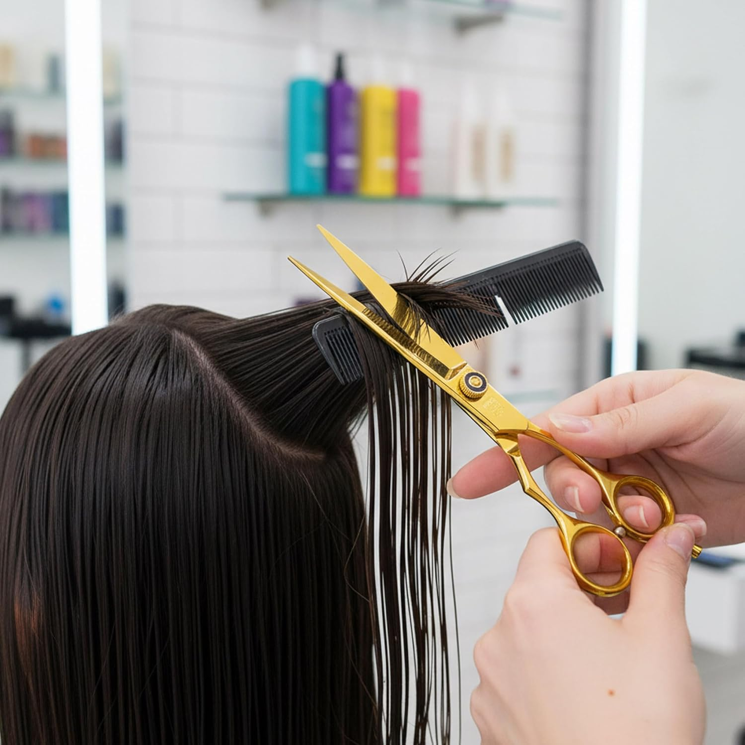 Aashta Hairdressing Scissors 7 Inch Gold image number 2