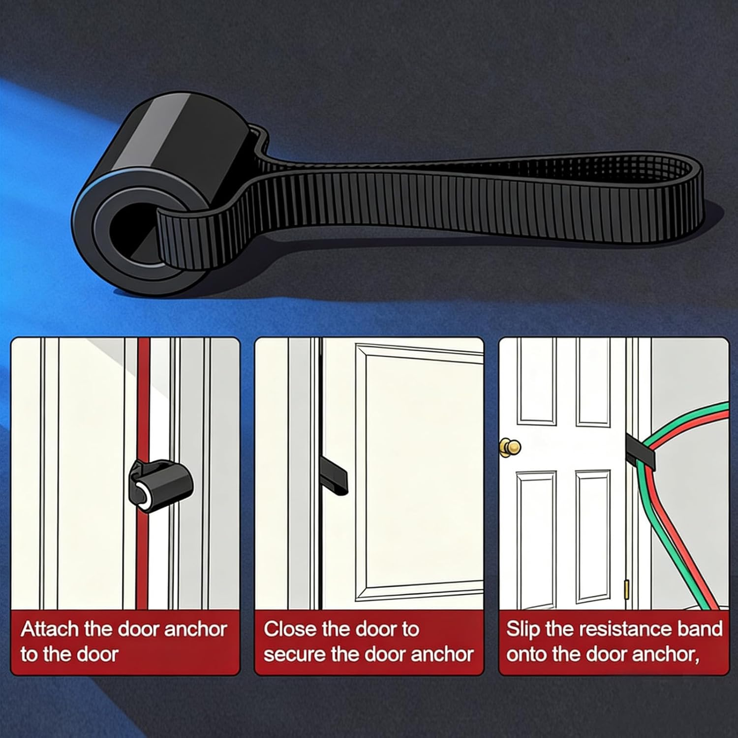 Vanteng Resistance Bands, Exercise Bands for Working Out with Handles, Elastic Workout Bands for Men Women, Exercising Bands for Fitness, Strength Training Home Gym Equipment image number 5