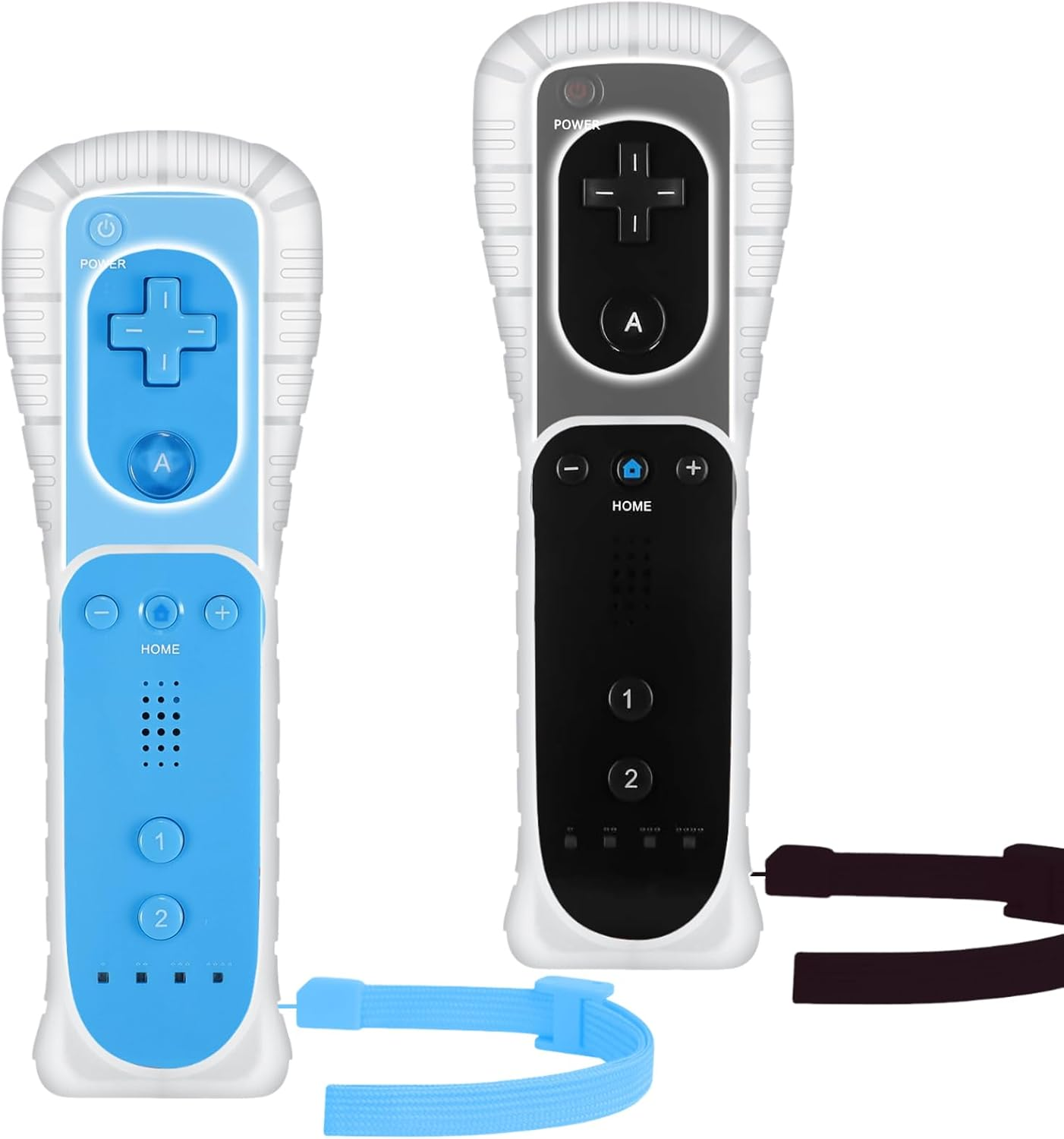 Yosikr Remote Wireless Controller Compatible for Nintendo Wii/Wii U Console - with Silicone Case and Wrist Strap (2 Pack Blue and Black) - Pink image number 6