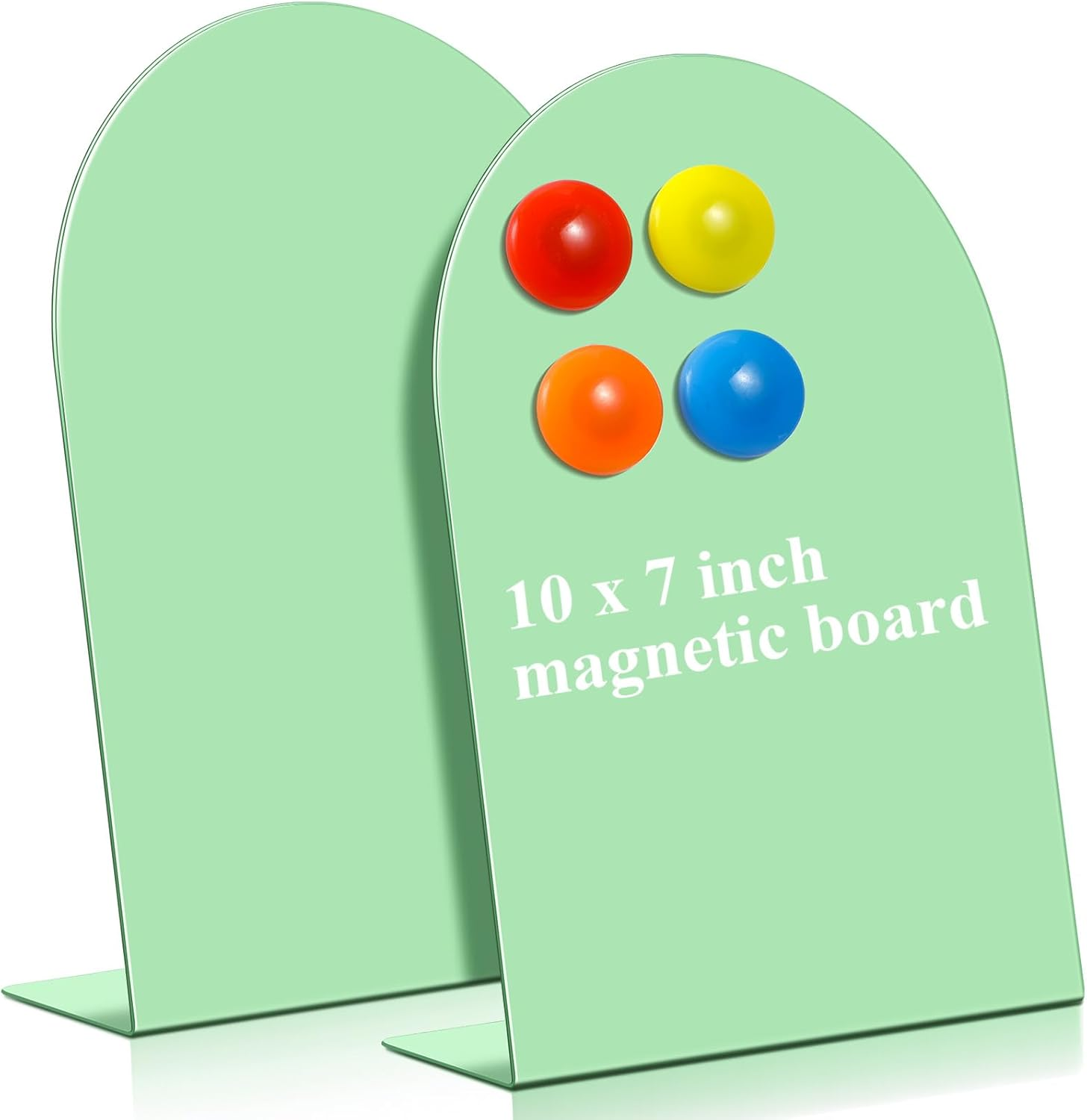 Shimeyao 2 Pcs Black Magnetic Bulletin Board for Tabletops with 8 Magnets 12 X 8.5 Inch Memo Display Easel Stand for Home Office School Kitchen Table Supplies (Arched)