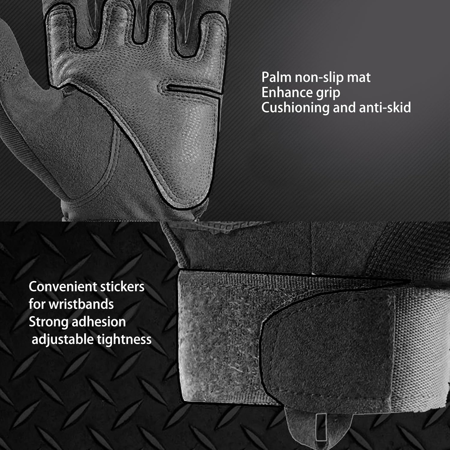 Motorcycle Gloves for Men Women Cycling Gloves with Hard Shell Knuckle Protection Full-Finger Gloves for Outdoor Sports Riding Work Climbing Hiking Training (Black) image number 3