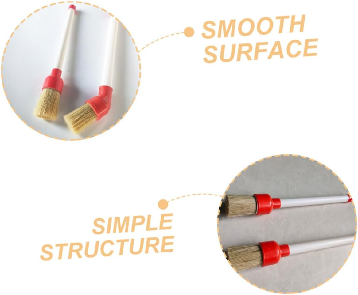 TOGEVAL 2Pcs Car Tire Grease Brush with Soft Bristles for Efficient Cleaning and Maintenance Compact Wheel and Rim Cleaning Tool for All Vehicle Tires Portable Automotive Detailing Brushes