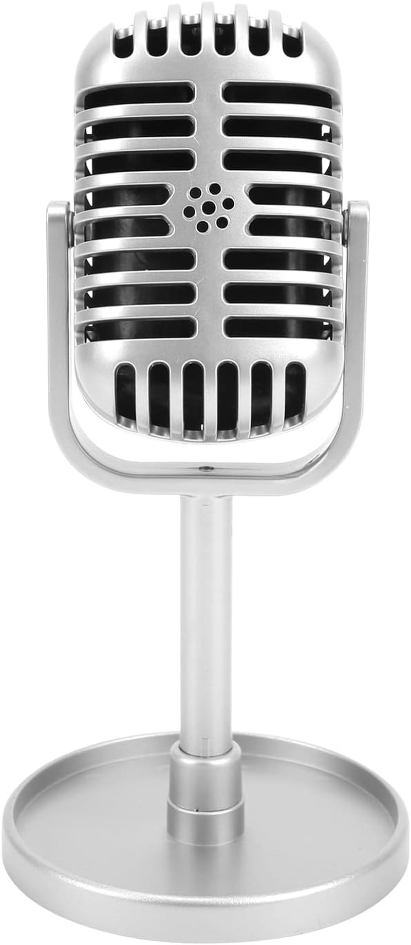 Karaoke Prop Microphone, Portable Plastic Light Prop Microphone for Photography Props for Gifts Decoration (Silver)